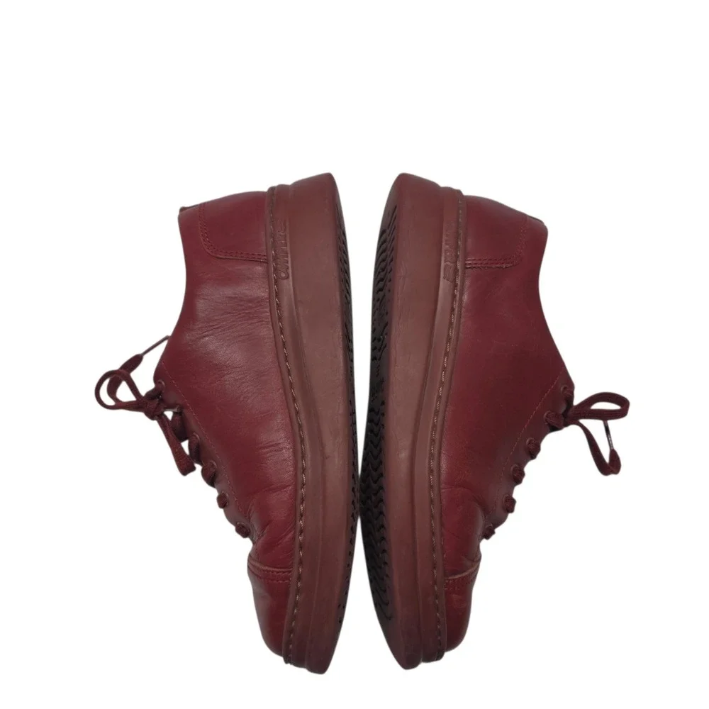 Camper Runner Four Sneakers Women 38 Burgundy Leather Lace Up Comfort Shoes